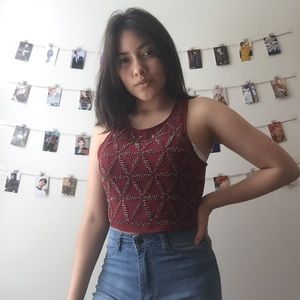 Hollister Dark Red Crop Top